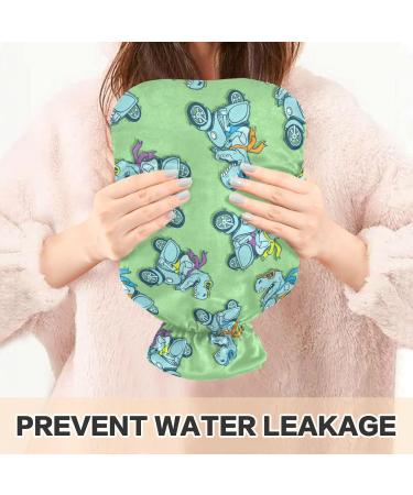 NAANLE Funny T-Rex 2L Transparent Hot Water Bottle | Large Heat & Cold Therapy for Pain Relief - Perfect for Bed & Hand/Foot Use - Buy Online on GoSupps.com