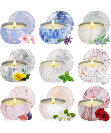 Scented Candles Gift Set for Women - 9 Pack Aromatherapy Marble Candles - Natural Soy Wax Stress Relief for Mother's Day Christmas Birthday Valentine's Day - Buy Online on GoSupps.com