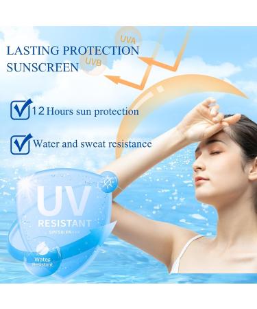Trendyfave Sunscreen Spf 50 Face Moisturiser Sunscreen For Sensitive Skin Water Resistant & Non-Greasy Sunscreen Spf 50 UVA & UVB Protection Isolation Sunscreen With Hyaluronic Acid - Buy Online on GoSupps.com