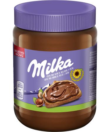 Milka Hazelnut and Cocoa Spread made with 100% Alpine milk and sunflower oil 600g