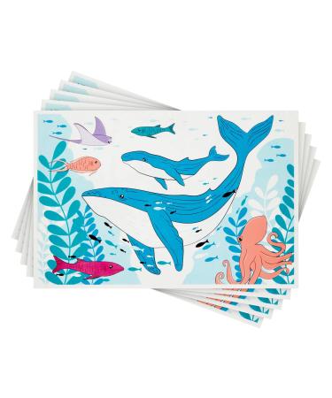 Stick-On Disposable Baby Placemats for Kids Fun Under The Sea (12 x 18 in 50 Pack)