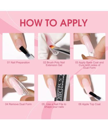 Rstyle Poly Nail Gel 80ml - Pink Art Acrylic Gel for Professional Manicure Nail Extensions & Strengthening - UV/LED Nail Polish for Natural Look & Nail Art Decoration - Buy Online on GoSupps.com