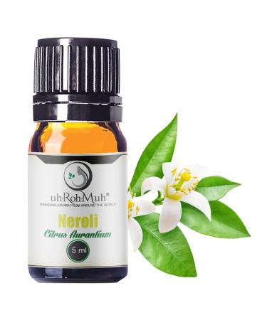 uh*Roh*Muh Neroli Oil - Orange Blossom Oil | 100% Pure Neroli Oil| Oils for Diffusers | USDA Certified - Sourced from Egypt -5ml 0.17 Fl Oz (Pack of 1)