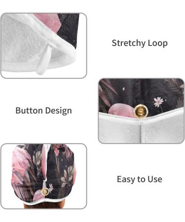 Buy Pink Flamingo Floral Hair Towel 2 Pack - Super Absorbent Quick Dry Turbans for Women & Girls - Buy Online on GoSupps.com