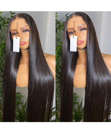 VIPbeauty 30 Inch Transparent HD Lace Front Wig 180% Density Natraul Black Brazilian Straight Human Hair Wig - Pre Plucked with Baby Hair for Women - Buy Online on GoSupps.com