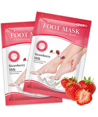 Colexy foot mask 2 pair of foot peeling mask cornea sock foot peeling mask exfoliating foot mask for delicate feet cornea and dead skin remove delicate feet foot-spa socks (strawberry) - Buy Online on GoSupps.com
