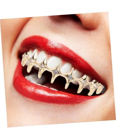  FOMIYES FOMIYES Hiphop Gold Braces Diamond Fake Hip Plated Teeth Accessory Your Star Rapper Costume Prop Approving Hiphop Teeth Grills Men Grills Women For Braces Golden Metal - Buy Online on GoSupps.com