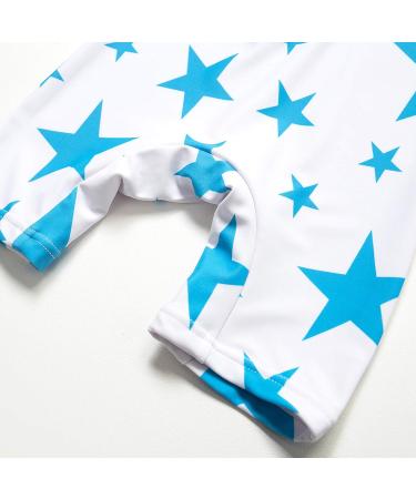 BONVERANO Baby Boys Swimsuit | Long-Sleeve One Piece Swimwear | UPF 50+ Sun Protection | Blue Star | 9-12 Months - Buy Online on GoSupps.com