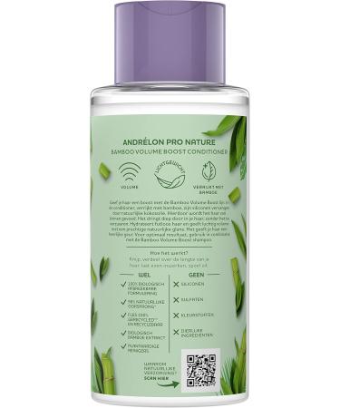Unilever Benelux Andr lon Pro Nature Bamboo Volume Boost Hair Conditioner hydrates lifeless hair and provides airy volume with a natural shine 400 ml - Buy Online on GoSupps.com