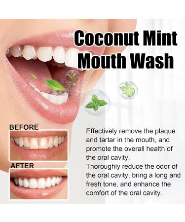 Coconut-Mint Mouth Care Set | Teeth Whitening Fresh Breath & Tongue Scraper - 100ml - Buy Online on GoSupps.com