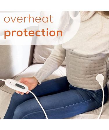 Beurer UHP49 Heating Pad for Back Pain Relief - 6 Heat Settings, Soft Microplush Fabric - Machine Washable with Auto Shut Off - Electric Heating Pad for Cramps and Muscles - Adjustable Strap - Buy Online on GoSupps.com