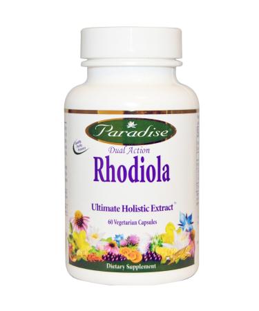 Paradise Herbs Dual Action Rhodiola 60 Vegetarian Capsules