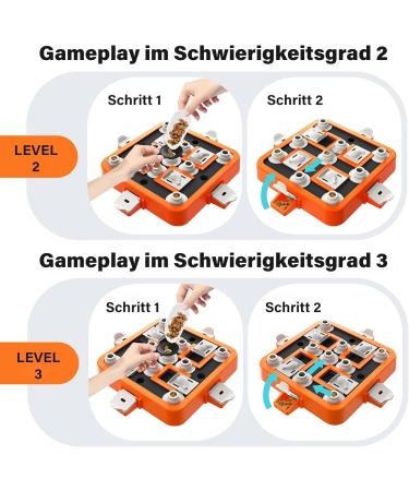 Dufuso Level 3 Dog Intelligence Toys - Slow Feeder for Small Medium & Large Dogs - Tough Puzzle Orange - Buy Online on GoSupps.com