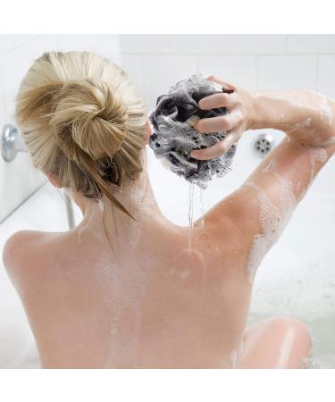 4pcs Bamboo Charcoal Bath Balls Eco-Friendly Shower Scrubber & Loofah for Relaxing Bathing Experience | Bathroom Accessories - Buy Online on GoSupps.com
