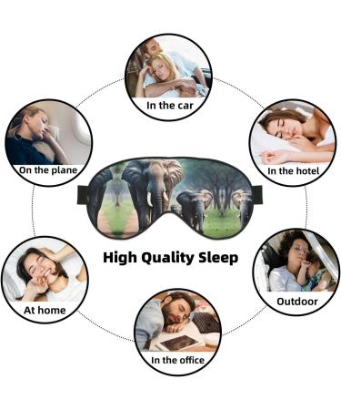 Shop Elephant Family Print Unisex Sleeping Eye Mask - Soft Comfortable Light-Blocking | International Shipping Available - Buy Online on GoSupps.com