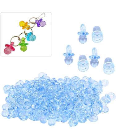 200pcs Acrylic Pacifier Baby Nipples - Baptism & Birthday Gift Decorations (Blue) - High Gloss Transparent - Buy Online on GoSupps.com