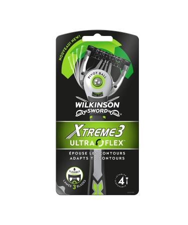 Wilkinson Sword Xtreme 3 Ultra Flex Disposable Razors for Men 4 Pack 4 pieces (1 pack)