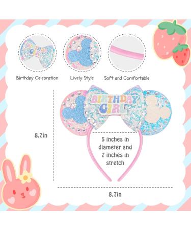 KHC-KHF Mouse Ears Headband Sequin Mouse Mick Ears Hair Clips Castle Monster Birthday Girl Mini Hair Bow Cosplay Costume Party Decorations Hair Accessories - Buy Online on GoSupps.com