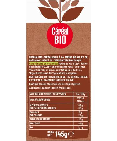 Organic Cereal Crispy Chestnut Rice Toast - Organic and Vegan - Source of Fiber - Ideal for Breakfast - 145g - 207393 - Buy Online on GoSupps.com