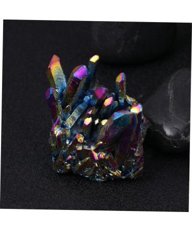FOMIYES Purple Decorations 1pc Natural Crystal Amethyst Rock Titanium Spiritual Crystal Cluster Ornament Mineral Decorations Colorful 6X4.2CM - Buy Online on GoSupps.com