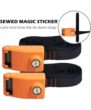 2023 Upgrade 2 Pack Lockable Tie Down Straps | 10ft Stainless Steel Cables | Kayak, Bike, Surfboard | Orange - Buy Online on GoSupps.com