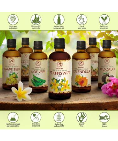 St. John's Wort Infused Oil 3.4 Fl Oz - 100% Pure & Natural for Face, Body, Skin, Hair & Massage - Buy Online on GoSupps.com
