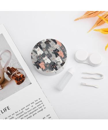 Cute Funny Grey Cats Contact Lens Case | Portable Travel Storage Box for Contacts - Buy Online on GoSupps.com