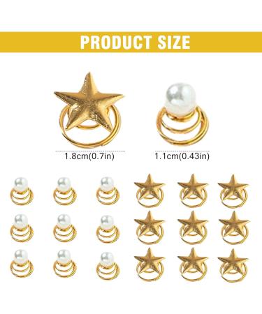 20 Spiral Star Hair Pins Gold Metal Coil Blonde Hair Pins Swirl Hair Twisters Set Hair Sideclip Makeup Hairdresser Bun Stick Pick Rhinestones Crystal Spirals for Women Wedding Bridal Prom(Star+Pearl) - Buy Online on GoSupps.com