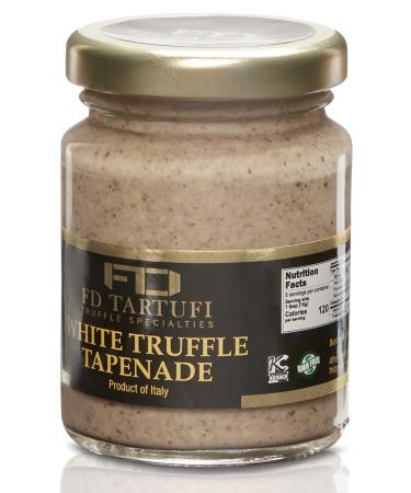 FD TARTUFI White Truffle Tapenade 80g (2.82oz) - (Tuber Borchii) Gourmet Food Sauce | Condiments | non gmo | Made in Italy | Mushrooms | Truffles | Kosher | White Truffle | Oil and Herbs.