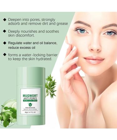 Mugwort Clay Mask Stick - Deep Cleansing Anti-Acne Pore Mask for Excess Oil Control & Skin Balance | Nourish & Calm Your Skin - Buy Online on GoSupps.com