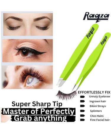 Sharp Pointed Tweezers Precision Fine Point Tip Ingrown Hair Tweezers Kit Best Pointed Tweezers for Women Chin Hair Removal - Extra Thin Tweezers Precision Stainless Facial Hair Remover for Face Green Color - Buy Online on GoSupps.com