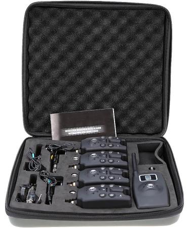 LIXADA Wireless Digital Fishing Alarm Set - LED Display 4 Gears + Recipients Portable Case - International Shipping Available - Buy Online on GoSupps.com