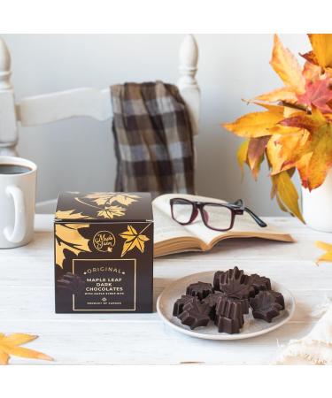 MapleFarm - Maple leaf shaped dark chocolates with maple syrup - Maple leaf chocolates - 108g - Buy Online on GoSupps.com