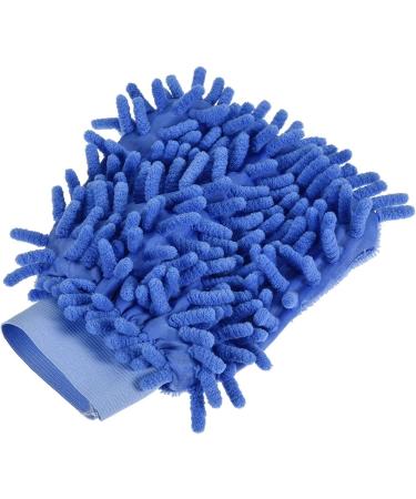 Portable rag car wash Gloves Chenille Mitts Reusable -Free Cleaning Gloves Wash Sponge for Home Kitchen Pink(Blue)