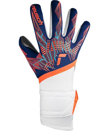 Reusch Unisex Youth Pure Contact Gold Junior Goalkeeper Gloves - Size 7 Blue-Orange-Black | International Shipping Available - Buy Online on GoSupps.com