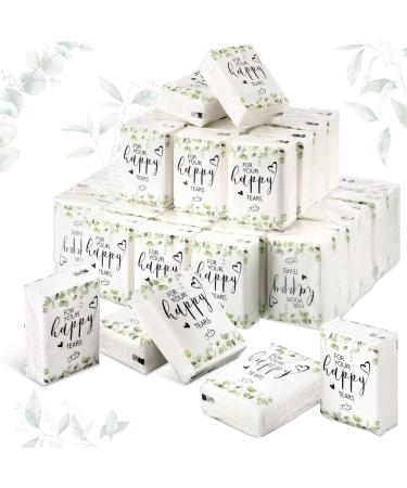 Wedding Facial Tissues Items for Wedding Welcome Bags Pocket Tissues Mini Tissues Travel Size Wedding Favors for Guests 3-Ply Happy Tears Tissue Packs for Wedding Party Ceremony Graduation (100)
