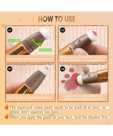 LSxia Liquid Blush Beauty Wand - Matte Cream Blush with Cushion Applicator | Smooth Natural Finish | Lightweight and Easy to Blend | Long-wearing Formula | 2 Blush Pink - Buy Online on GoSupps.com