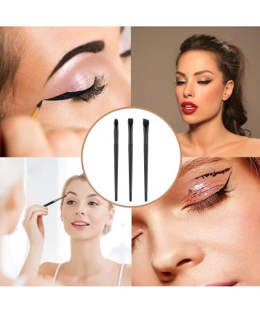 3 Piece Eyeliner Brush Set Flat Fine Slanted Brow Angled Eyeliner Brush Fine Angled Eyeliner Brush Eye Makeup Brushes with Wooden Handle Tools for Eyeshadow Cosmetics Shaping Eyebrows - Buy Online on GoSupps.com