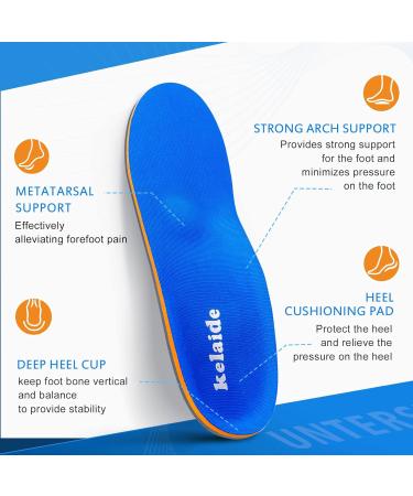 Kelaide Arch Support Insoles for Plantar Fasciitis Relief - Comfort Orthotic Inserts for Flat Feet & Feet Pain - Unisex Blue Shoes Insoles (Men's 7-7.5 / Women's 9-9.5 - Buy Online on GoSupps.com