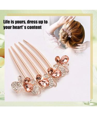 Tona Astrass Flowers Hair Comb Set | Luxury Bridal Accessories - 4 Butterfly & Flower Designs in 4 Colors for Women & Girls - Buy Online on GoSupps.com