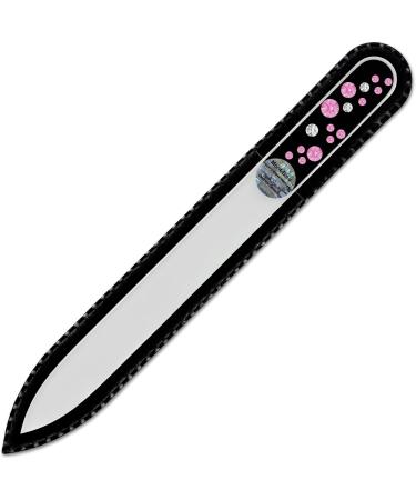 Crystal Glass Nail File hand decorated with Swarovski crystals Hand Made in Czech Republic (Europe) Czech Tempered Glass Lifetime Guaranty in Suede Sleeve (Rose - Crystal) - Buy Online on GoSupps.com