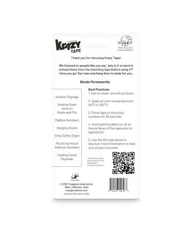 Krazy Tape Heavy Duty Double Sided Mounting Tape 1x2 Grey Adhesive Strips (Pack of 24) - Strong Bond, 24 Count - Buy Online on GoSupps.com