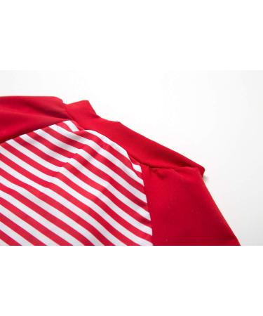 BONVERANO Baby Girls Swimsuit with UPF 50+ Sun Protection | Red Stripe | 6-9 Months - Buy Online on GoSupps.com