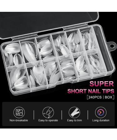 240pcs AOREAM Extra Short Almond Nail Tips Soft Gel Matte Nails - Full Cover Press On Tips for Nails Salon & DIY Short Square-Almond Nails - Buy Online on GoSupps.com