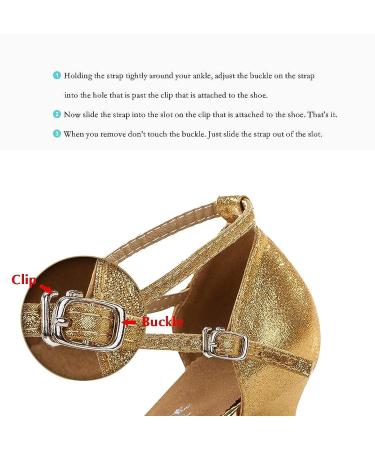 iCKER Women's Gold Sequin Latin Dance Shoes - Heeled Ballroom Salsa Tango Party Shoes - Buy Online on GoSupps.com