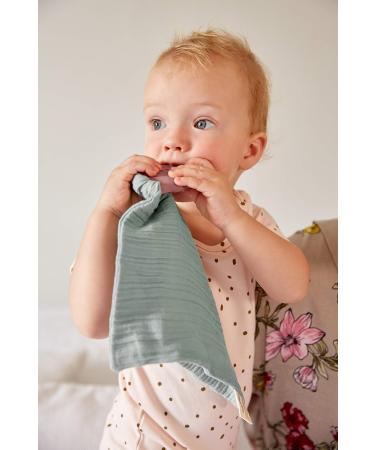 L SSIG Comforter Cloth with Teething Ring | Organic Cotton & Natural Rubber Teether - Strawberry Pink/Mint - Buy Online on GoSupps.com