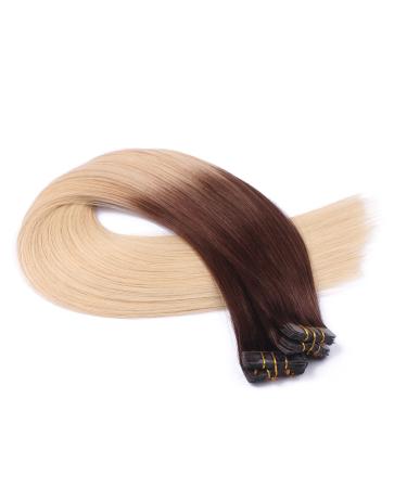 Tape in - on hair extensions - # 2/60 ombre - 60cm - 20 bricks each 4cm wide / 2.5g - 100% remy real hair hair extension / extent with adhesive tape Tress by Novon Hair Exentions 20 Tressen - 60cm / 2.5g 50g each