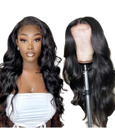 Body Wave Lace Front Wigs Human Hair, 4x4 Lace Closure Human Hair Wigs for Black Women, 150% Density Brazilian Virgin Human Hair Wig Pre-Plucked with Baby Hair Natural Color (26 Inch, 4x4 Body Wave Lace Front Wig) 26 Inch …