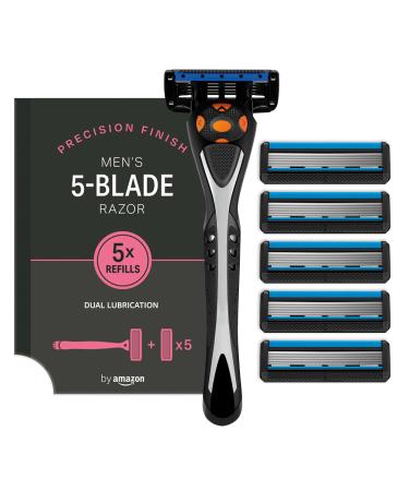by Amazon Men's 5 Blade Razor + 6 Refills (Previously Solimo brand) 7 Count (Pack of 1) 6 Refills
