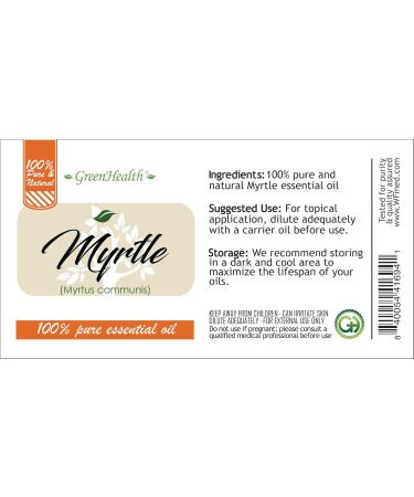 Myrtle Essential Oil (Morocco) 4 fl oz (118 ml) Glass Bottle w/Cap 100% Pure Essential Oil GreenHealth - Buy Online on GoSupps.com